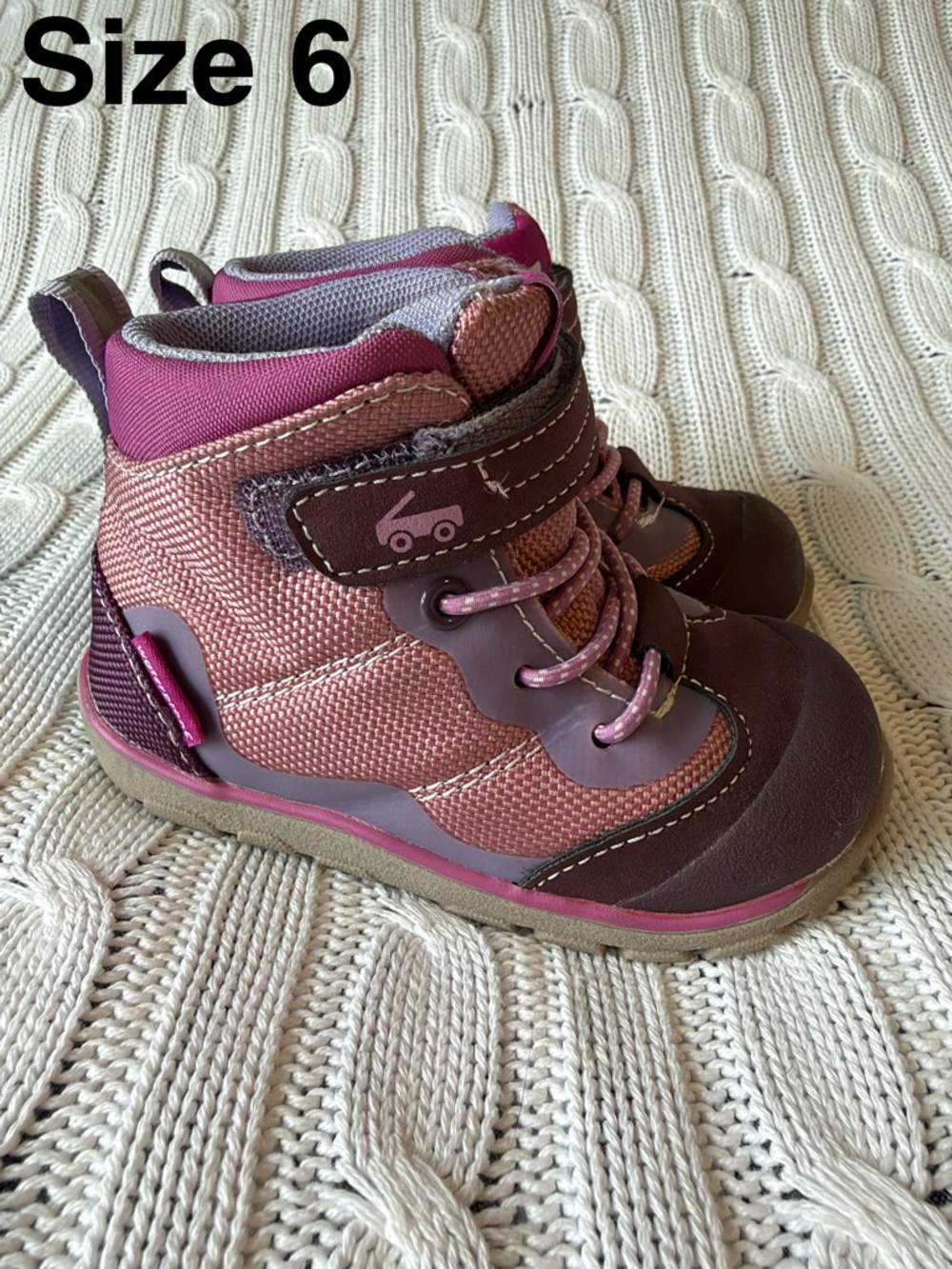 See Kai Run Canyon Waterproof Rose Pink Baby Toddler Boots Sz 6